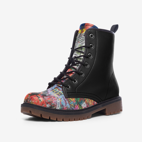 abc black graffiti high step boots