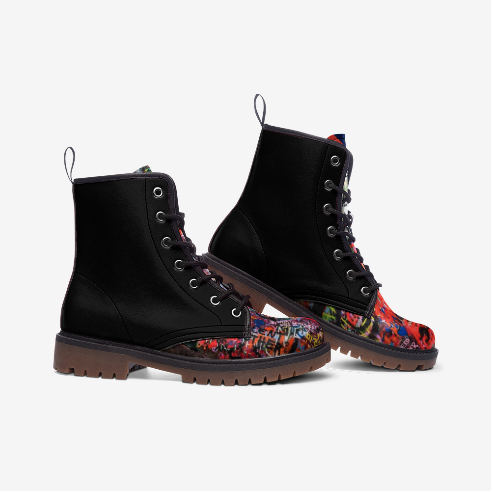 abc black graffiti high step boots