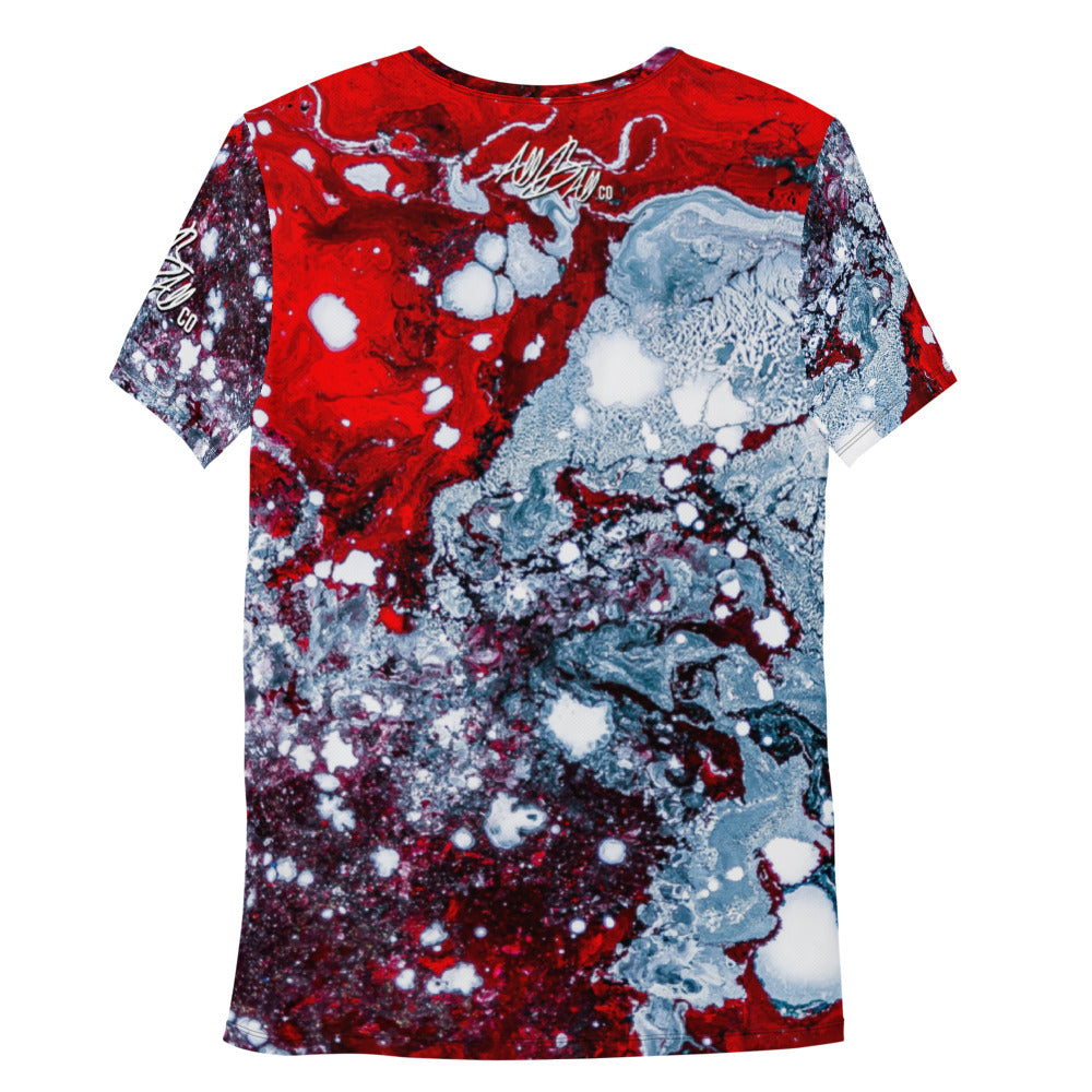 abc red splash athletic tee