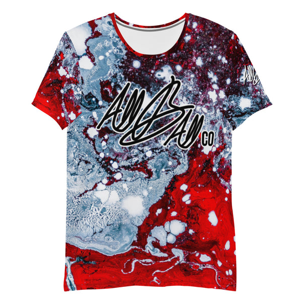 abc red splash athletic tee