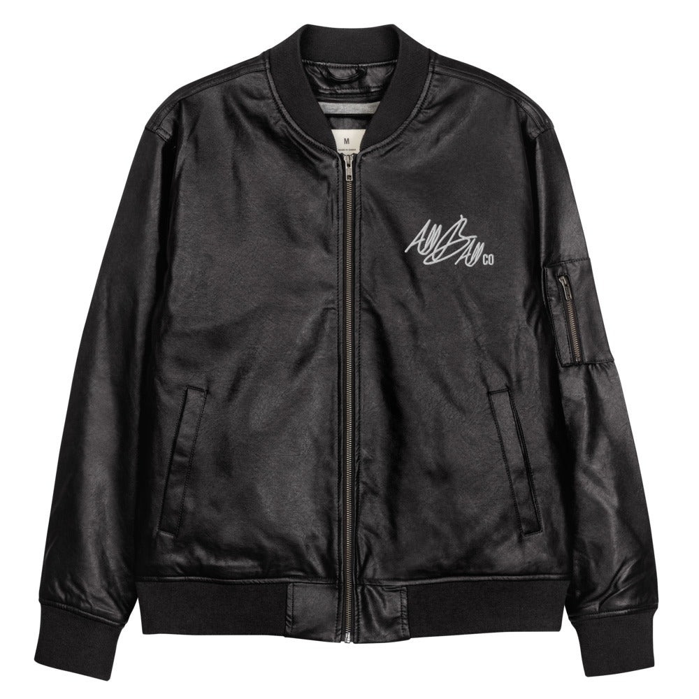 abc Leather Bomber Jacket