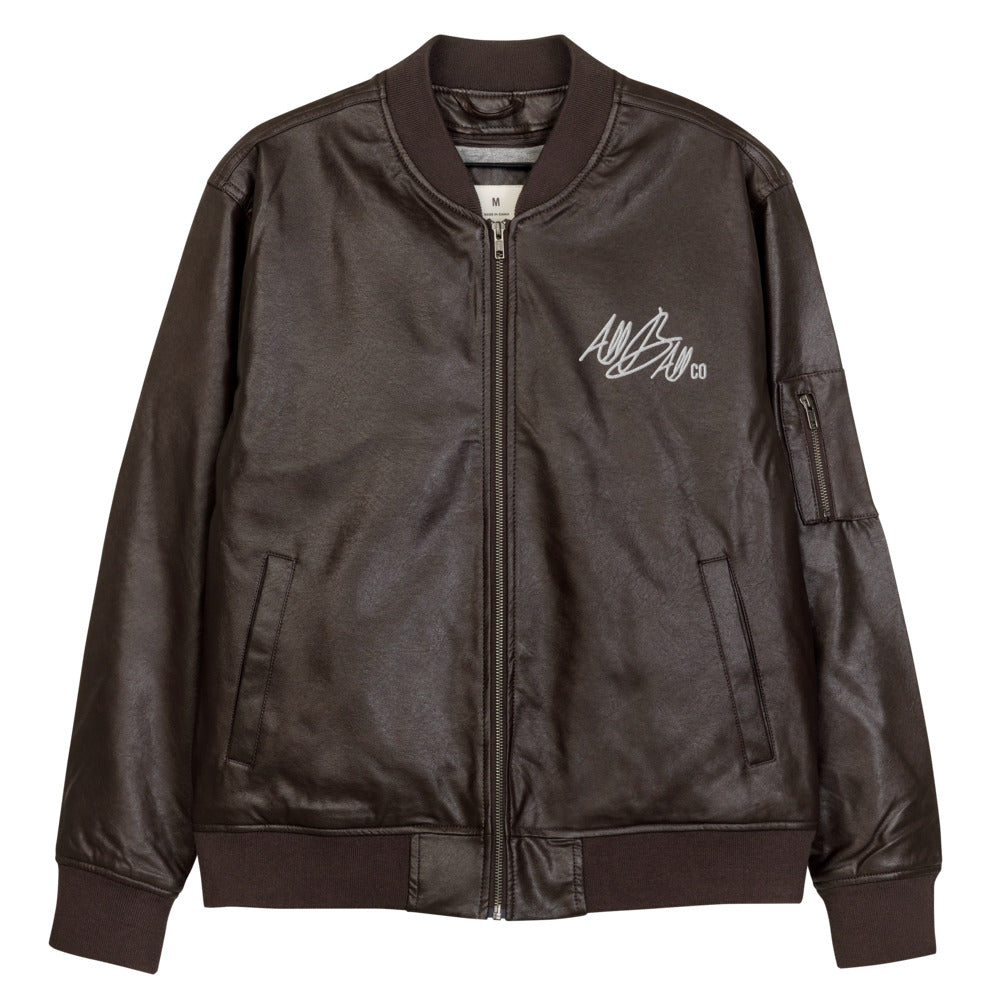 abc Leather Bomber Jacket