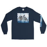 abc watercolor blu long tee
