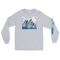 abc watercolor blu long tee