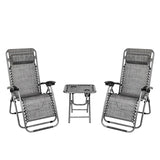 2pcs zero gravity chair w table